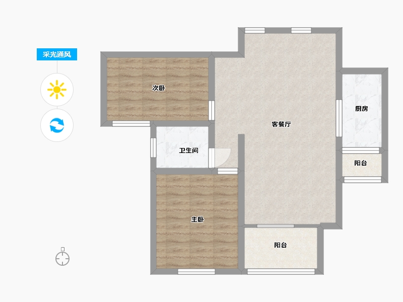 山东省-潍坊市-北京宫馆-74.00-户型库-采光通风