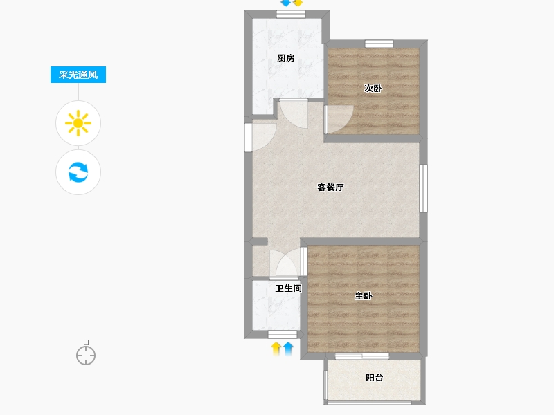 上海-上海市-松南城裕德苑-56.07-户型库-采光通风