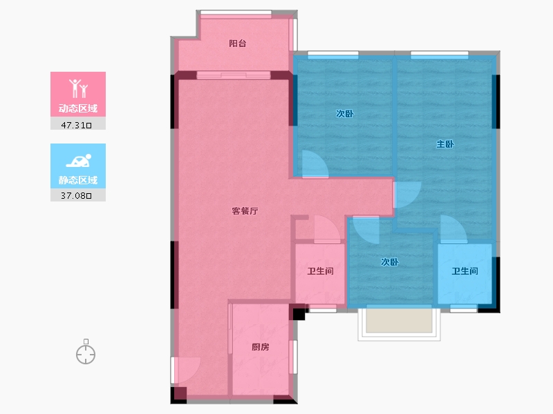 福建省-福州市-金辉观澜云著-78.00-户型库-动静分区