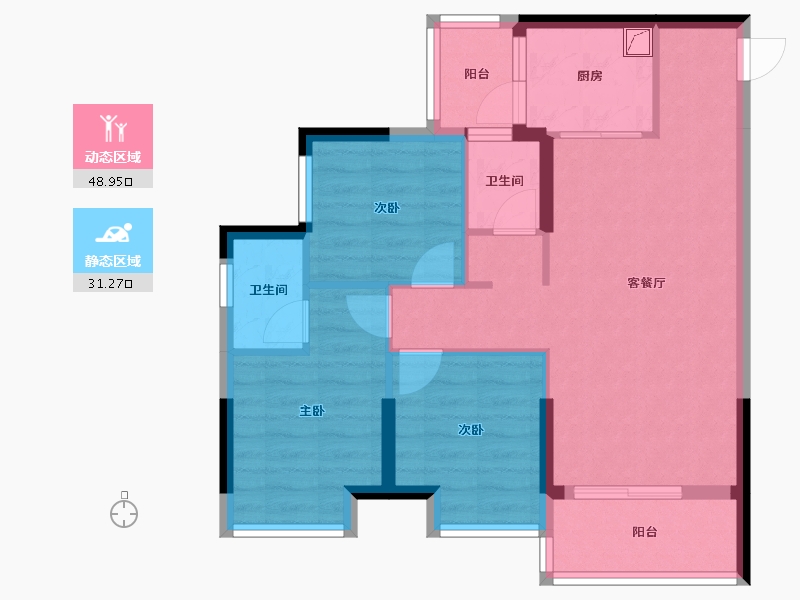 广西壮族自治区-南宁市-虹桥新城-90.00-户型库-动静分区