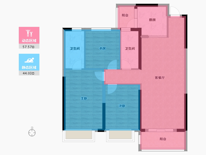 湖北省-仙桃市-御湖世家-96.00-户型库-动静分区