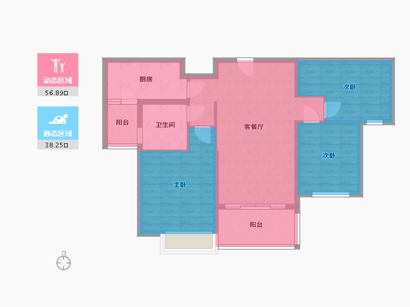 安徽省-铜陵市-恒大绿洲三期-85.00-户型库-动静分区