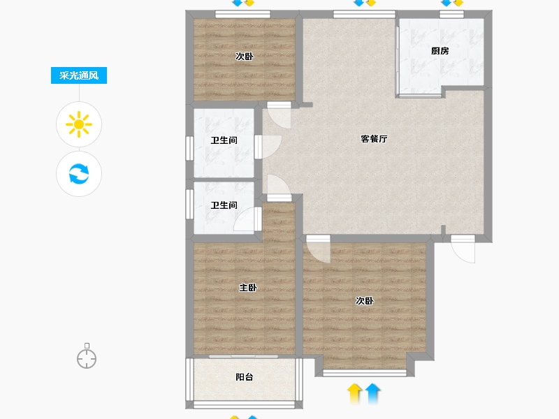 山西省-运城市-黄河国际-100.00-户型库-采光通风