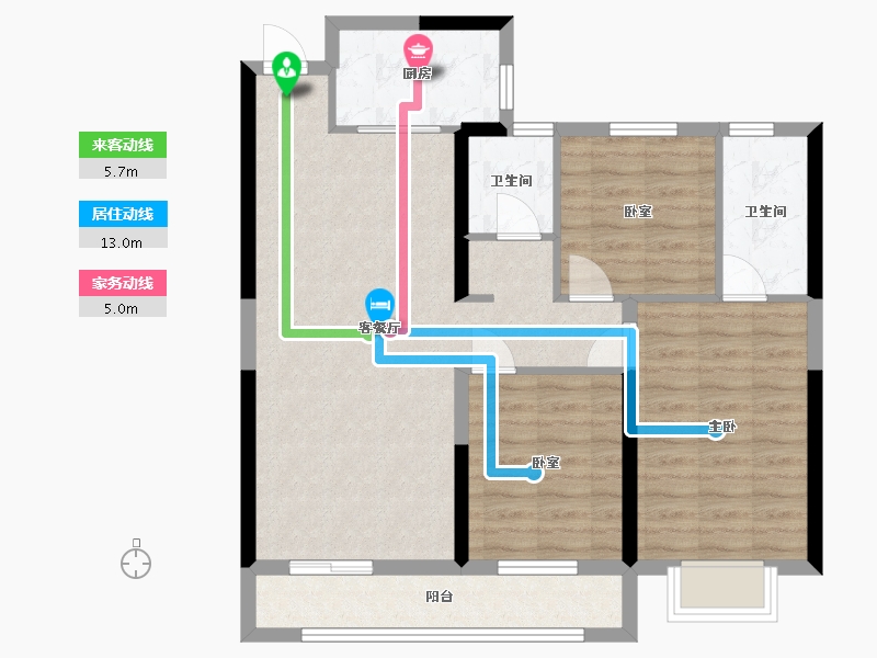 湖北省-荆门市-象山玉园-91.00-户型库-动静线