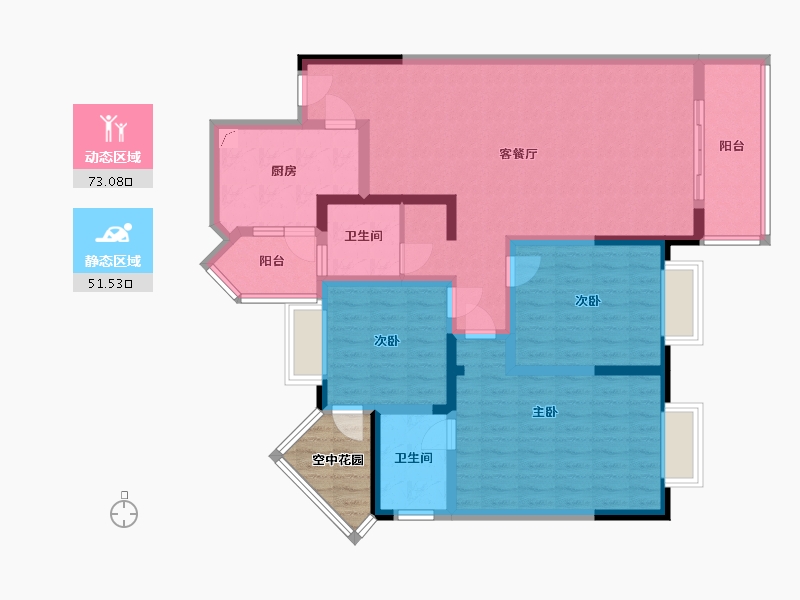 四川省-成都市-洪柳花园二期-115.00-户型库-动静分区