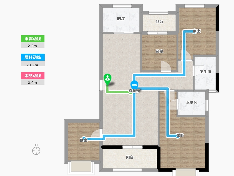 福建省-龙岩市-西城印象-105.00-户型库-动静线