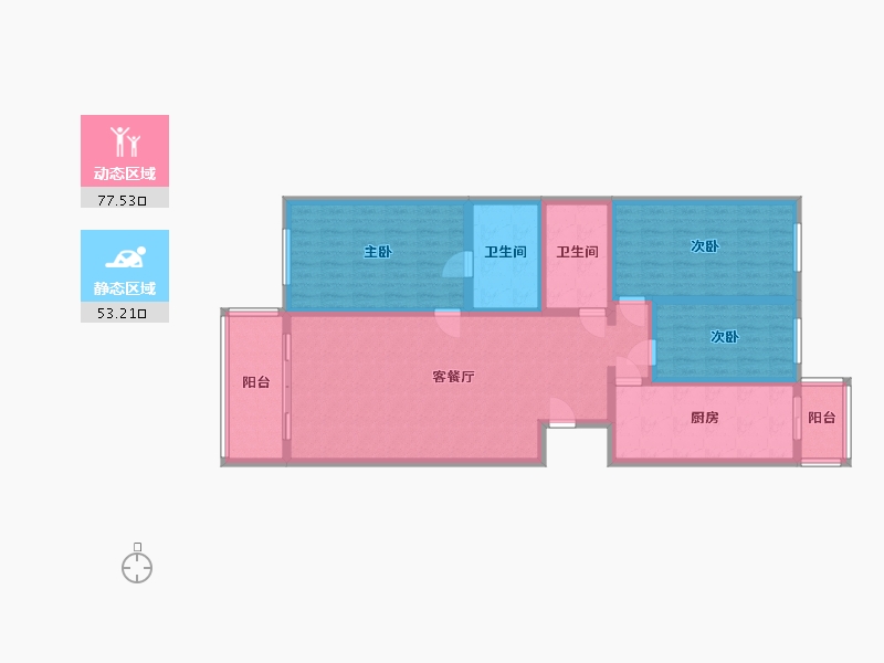 北京-北京市-天通苑北二区-129.00-户型库-动静分区