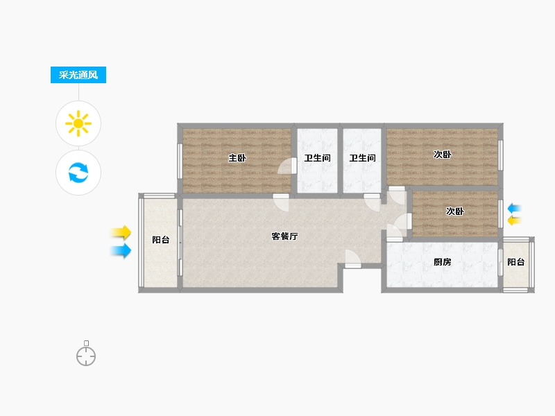 北京-北京市-天通苑北二区-129.00-户型库-采光通风