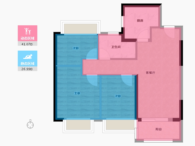 江苏省-南京市-水沐雍荣府-65.00-户型库-动静分区