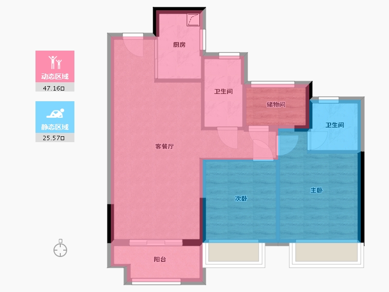 浙江省-湖州市-澜悦府-70.00-户型库-动静分区