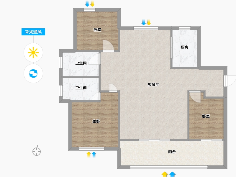 山东省-烟台市-翰林院-94.00-户型库-采光通风