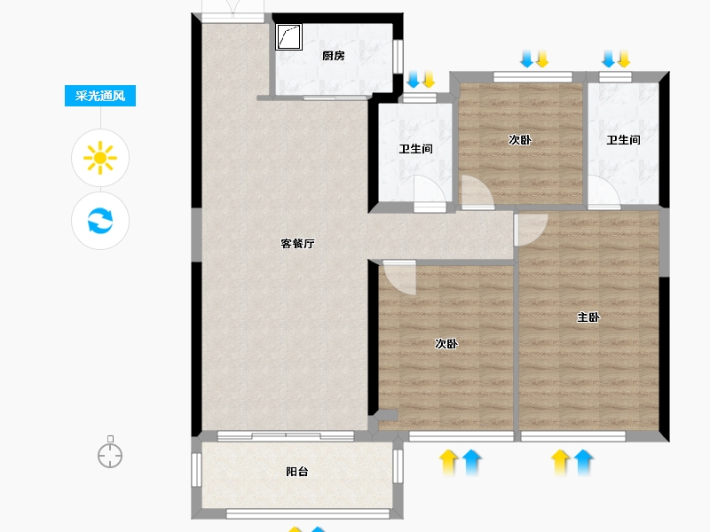 江西省-南昌市-新建城-110.00-户型库-采光通风