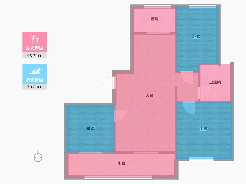 山东省-烟台市-翰林院-72.00-户型库-动静分区