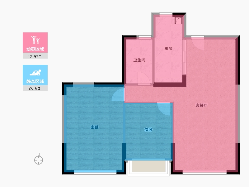 黑龙江省-牡丹江市-观澜国际-83.28-户型库-动静分区