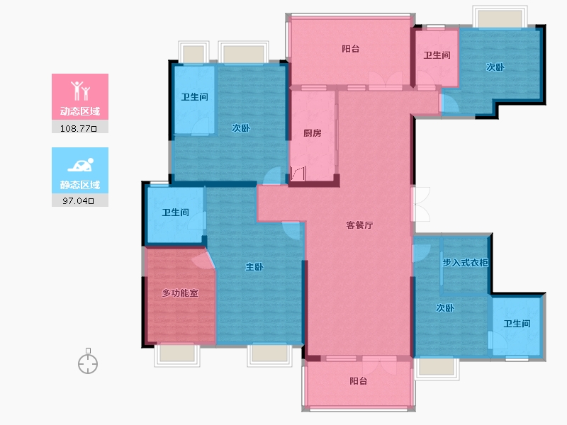 湖北省-武汉市-兴华御水澜湾-240.68-户型库-动静分区