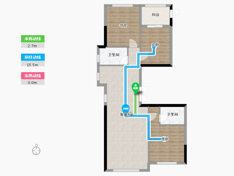 黑龙江省-牡丹江市-观澜国际-115.70-户型库-动静线