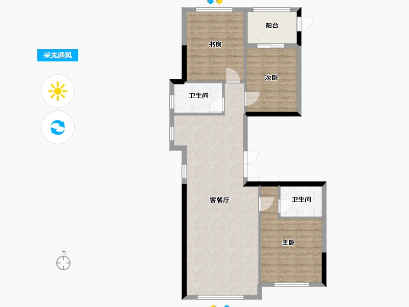 黑龙江省-牡丹江市-观澜国际-115.70-户型库-采光通风