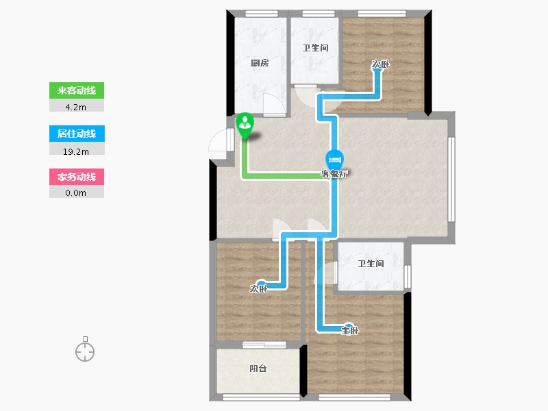 黑龙江省-牡丹江市-观澜国际-111.64-户型库-动静线