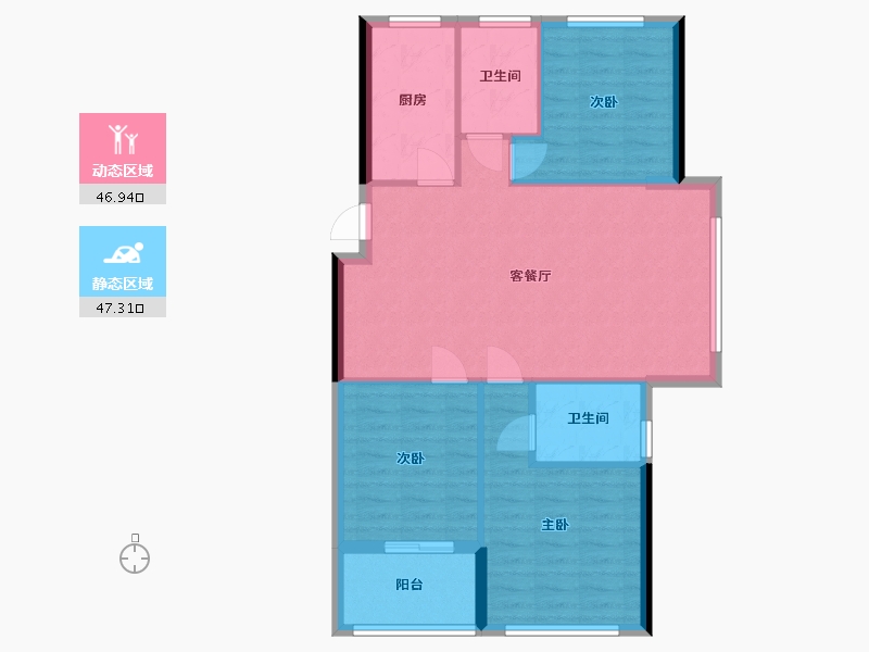 黑龙江省-牡丹江市-观澜国际-111.64-户型库-动静分区