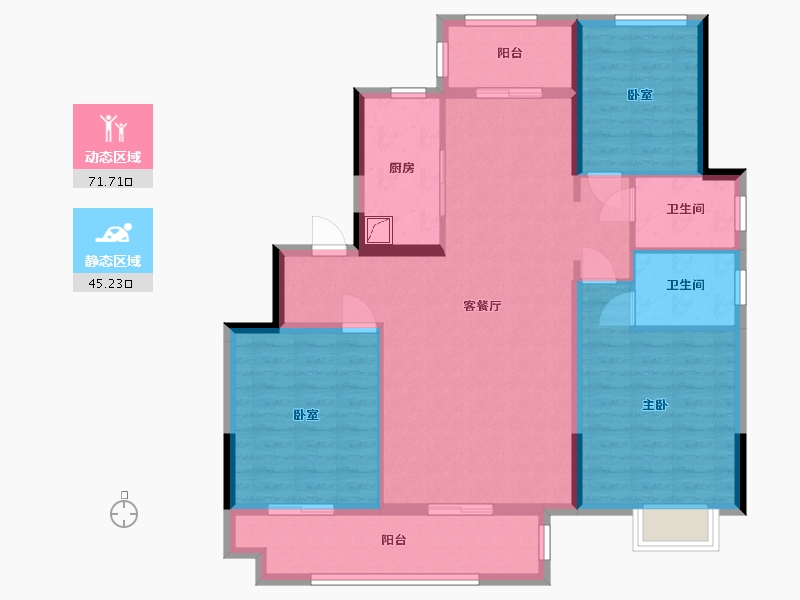 山东省-泰安市-御湖庄园-105.00-户型库-动静分区