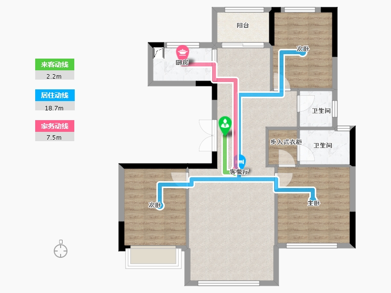 黑龙江省-牡丹江市-观澜国际-108.93-户型库-动静线