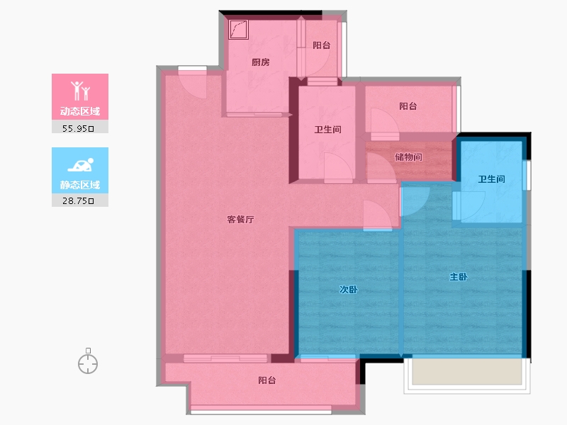 广东省-佛山市-金科卓越集美江湾-78.00-户型库-动静分区