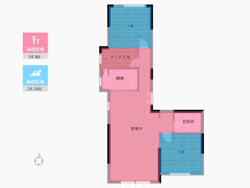 黑龙江省-牡丹江市-观澜国际-90.37-户型库-动静分区