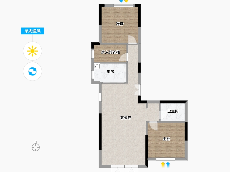 黑龙江省-牡丹江市-观澜国际-90.37-户型库-采光通风