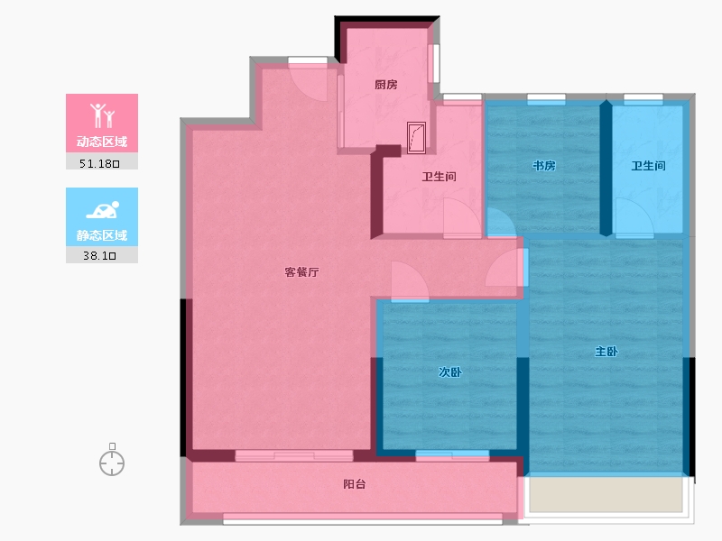 湖北省-孝感市-星河天街-90.00-户型库-动静分区