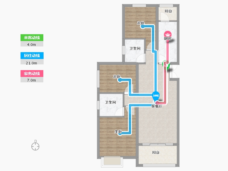 陕西省-咸阳市-旺家温泉华府-94.63-户型库-动静线