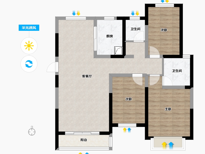 河北省-石家庄市-格调春天二期-98.11-户型库-采光通风