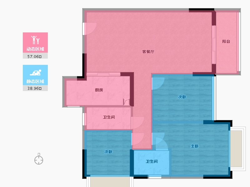 广东省-江门市-开平鸿景天悦03户型-92.90-户型库-动静分区