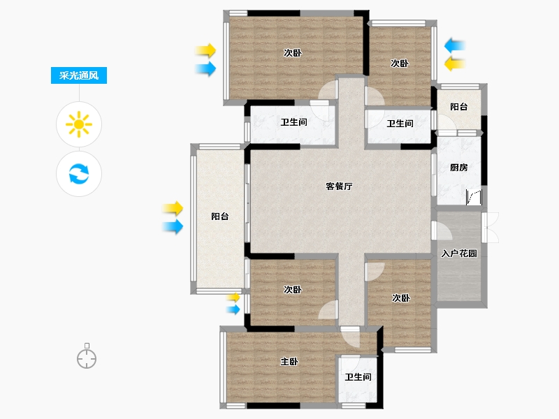 广西壮族自治区-百色市-中讯世纪城-156.00-户型库-采光通风