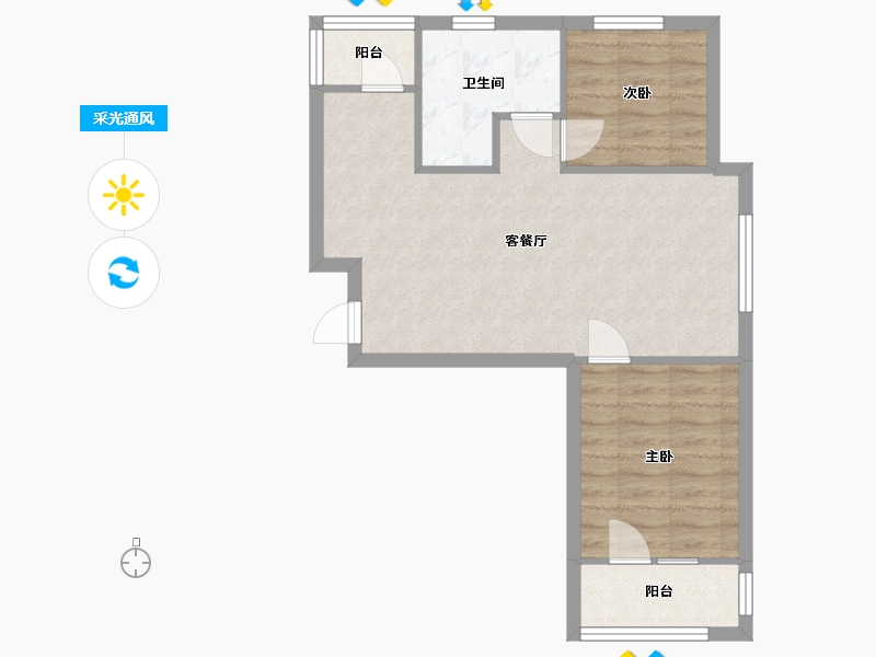 辽宁省-大连市-中庚香海金鼎-56.50-户型库-采光通风