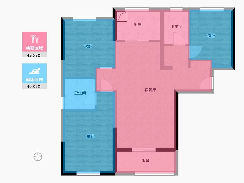 湖北省-武汉市-美好名流汇-87.00-户型库-动静分区