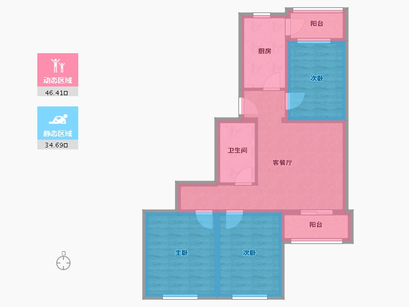 北京-北京市-康盛园-78.00-户型库-动静分区