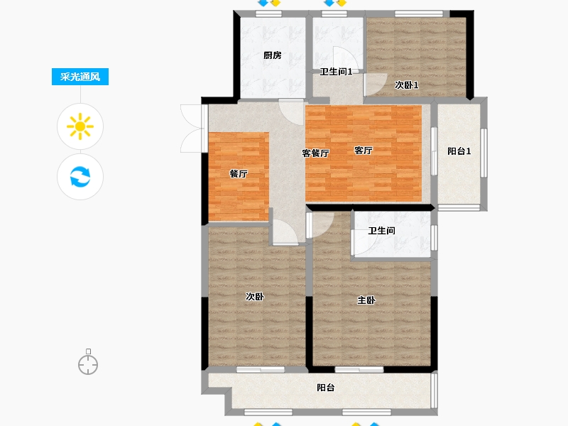 江苏省-连云港市-泰达-120.00-户型库-采光通风