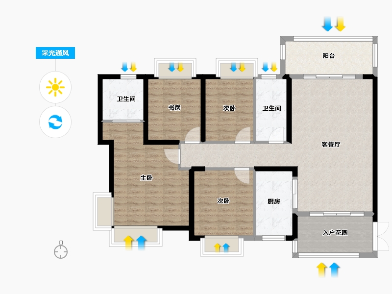 广东省-珠海市-岭秀城-119.00-户型库-采光通风