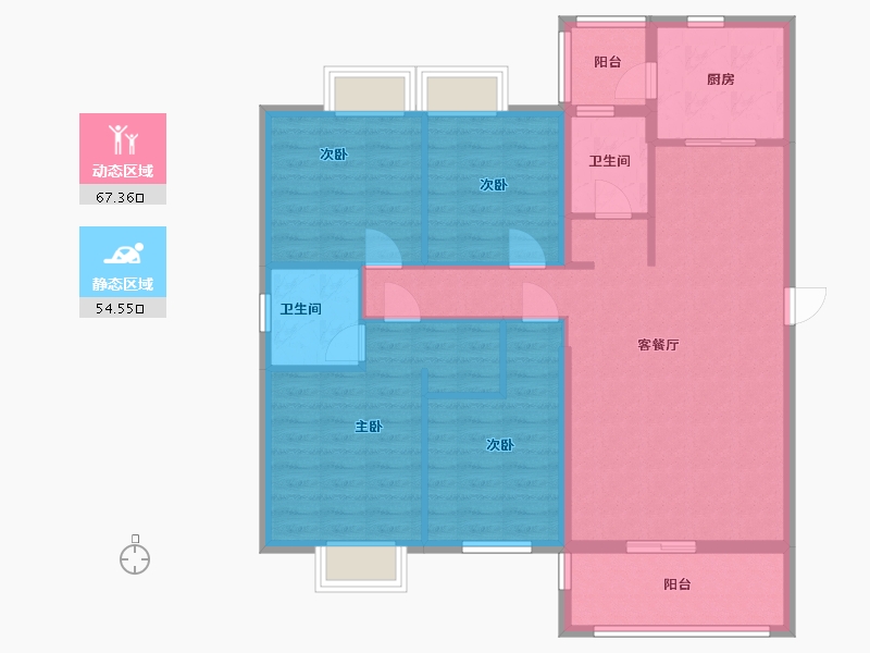 福建省-厦门市-雅居乐御宾府-113.02-户型库-动静分区