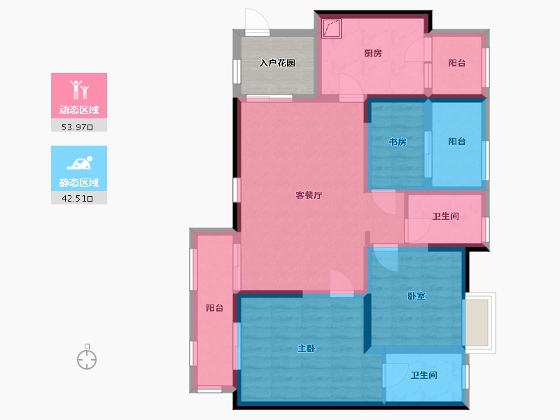 四川省-成都市-光华瑞廷-90.70-户型库-动静分区