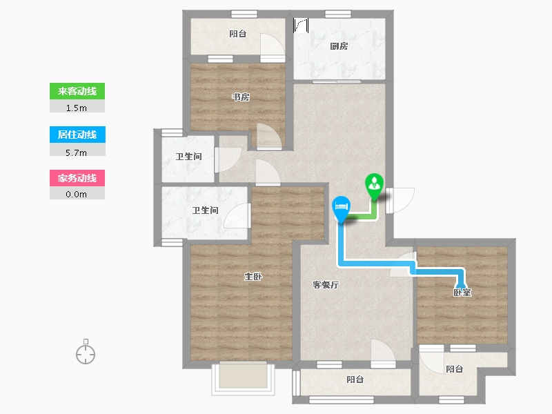 辽宁省-大连市-合生江山帝景-95.00-户型库-动静线