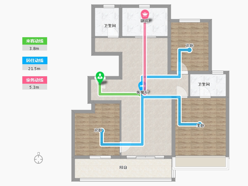 江苏省-苏州市-前山澜庭-110.00-户型库-动静线