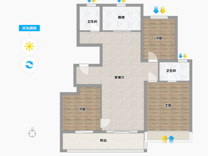 江苏省-苏州市-前山澜庭-110.00-户型库-采光通风