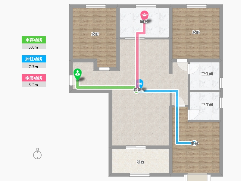 河北省-石家庄市-祥云凤凰尚苑-103.00-户型库-动静线