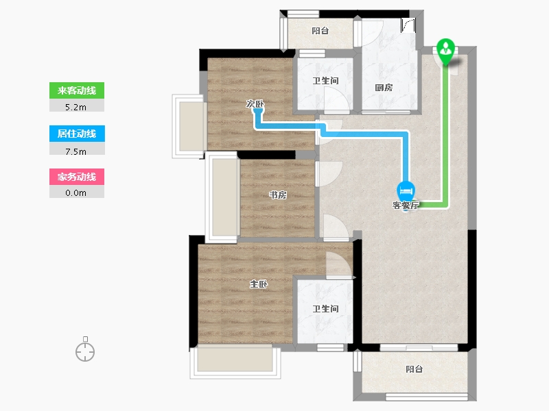 贵州省-遵义市-保利未来城-88.00-户型库-动静线