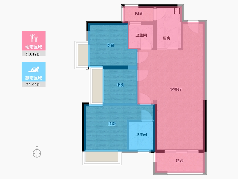 贵州省-遵义市-保利未来城-88.00-户型库-动静分区