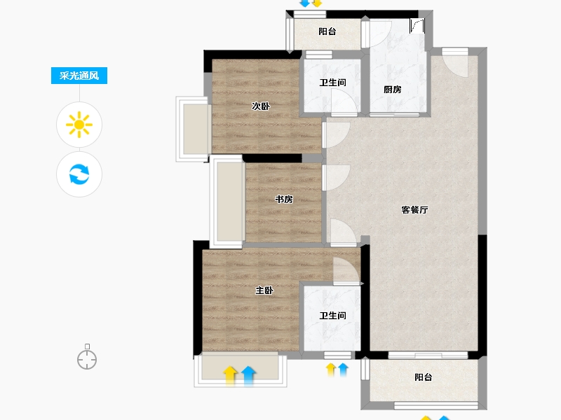 贵州省-遵义市-保利未来城-88.00-户型库-采光通风