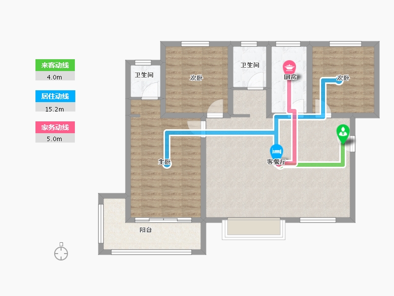 陕西省-宝鸡市-恒源华府-91.00-户型库-动静线