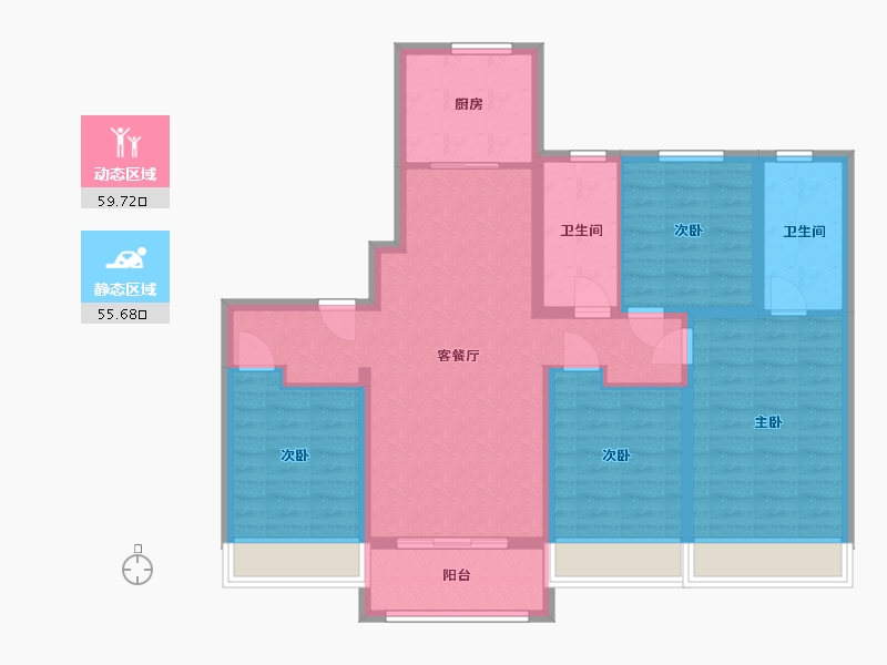 江苏省-苏州市-科技城金茂府-108.00-户型库-动静分区