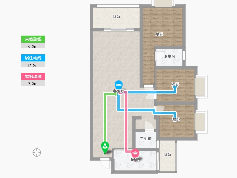 贵州省-安顺市-凯旋公园里-105.00-户型库-动静线